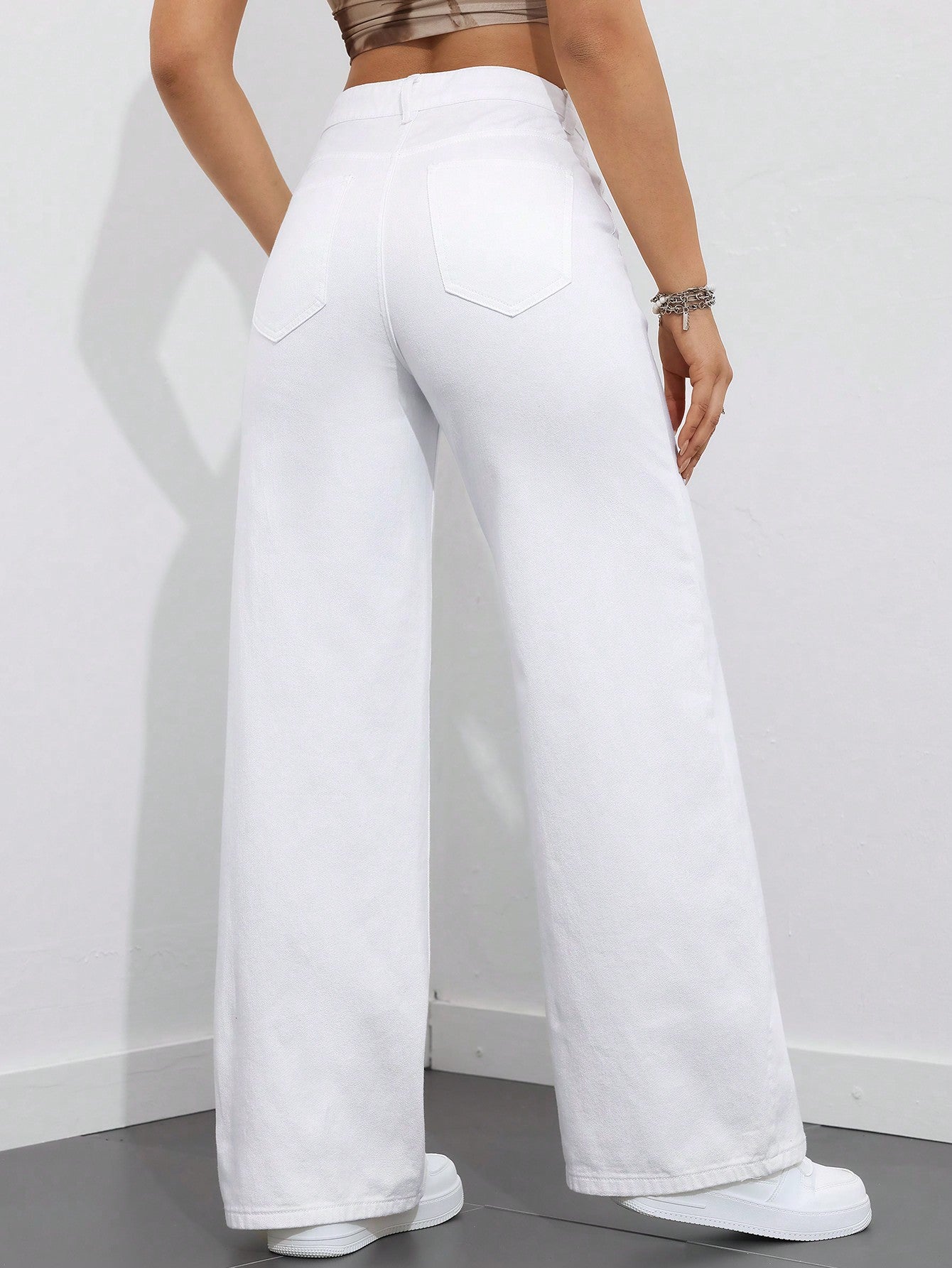 Flvsun-Wide Leg Jeans for Women Casual High Waist Baggy Jeans Denim Pants