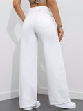Flvsun-Wide Leg Jeans for Women Casual High Waist Baggy Jeans Denim Pants
