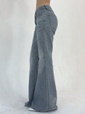 🔥Flvsun-Women's Pocketed Casual Flare Leg Denim Jeans Y2k