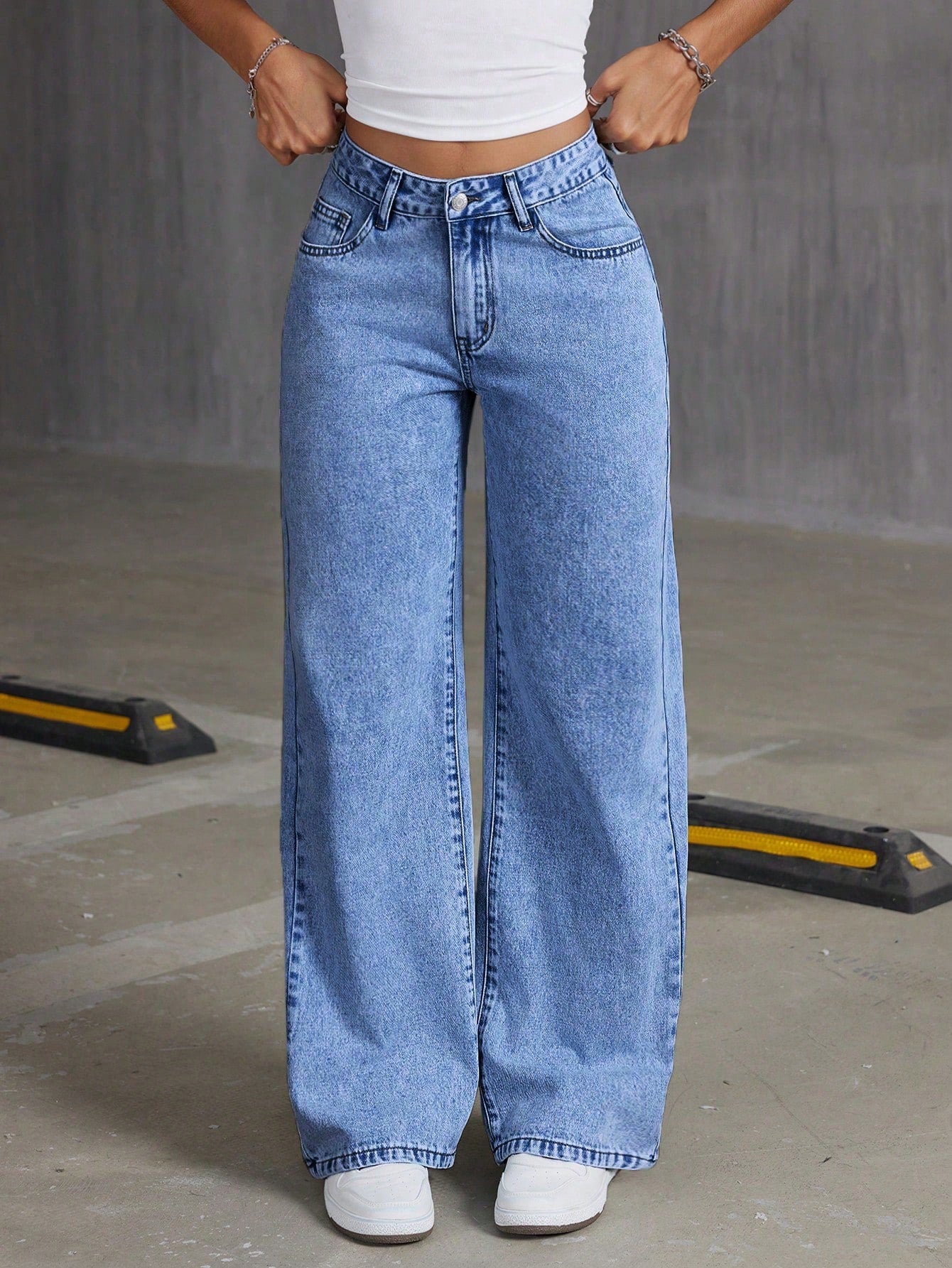 Flvsun-Women Embroidered Bowknot Washed Denim Jeans