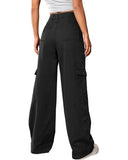 Flvsun-Cargo Pants Women High Waist Baggy Cargo Jeans