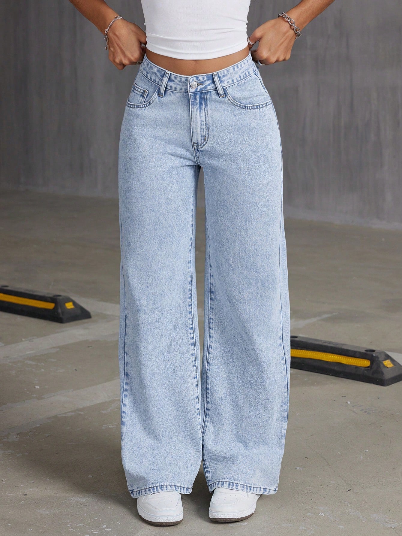 Flvsun-Women Embroidered Bowknot Washed Denim Jeans
