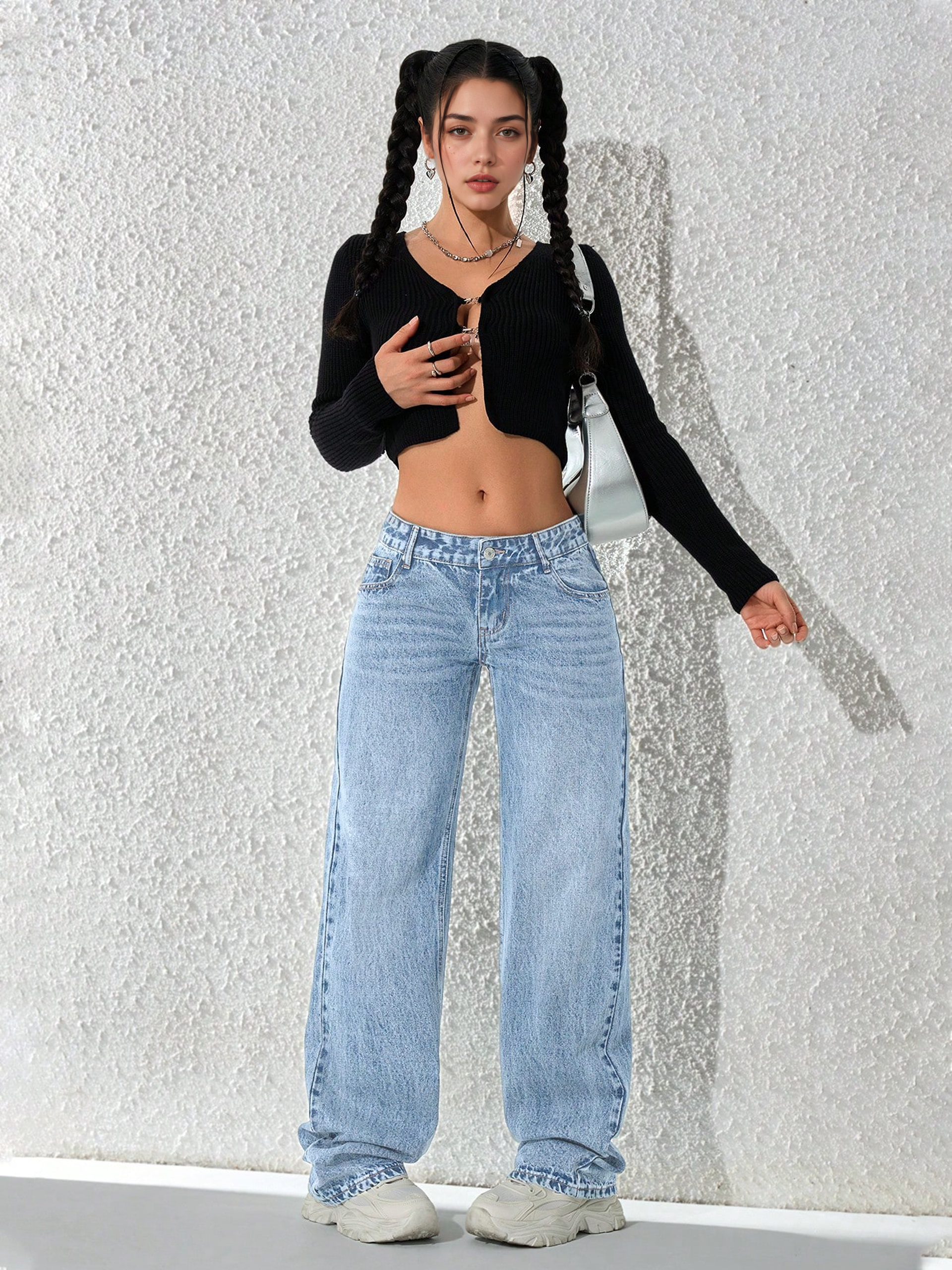 Flvsun-Women's Fashionable Denim Jeans, Suitable For Summer