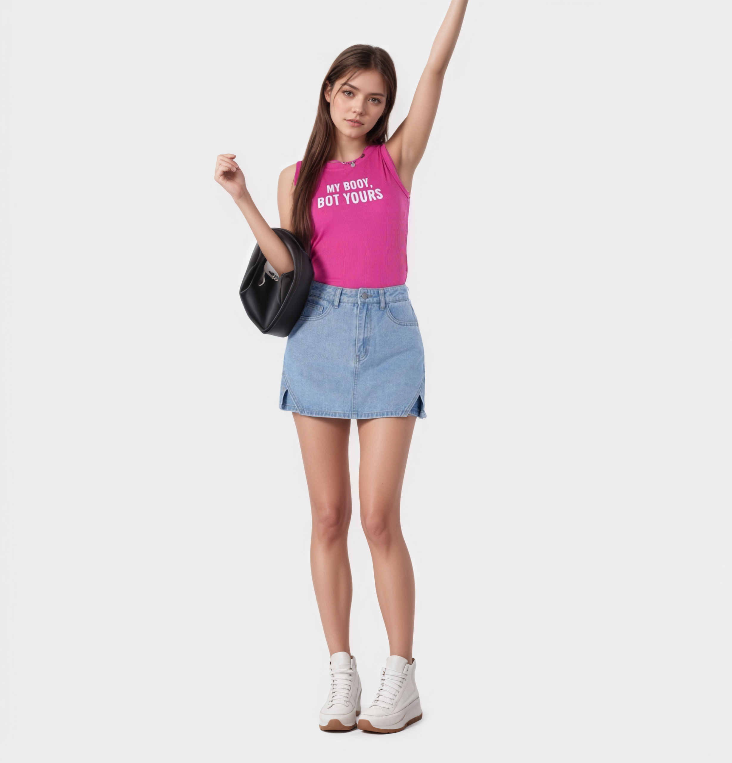 Flvsun Women's Denim Skort - High Waist Side Slit Shorts