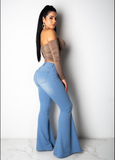 Flvsun-Low-Rise Plus Size Flare Jeans - Stretchy, Retro, and Figure-Flattering for a Casual Chic Look