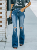Flvsun-Women'S Jeans 2025 High Waist Stretch Slightly Flared Jeans Women'S Trousers