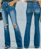Flvsun-Women'S Jeans 2025 High Waist Stretch Slightly Flared Jeans Women'S Trousers