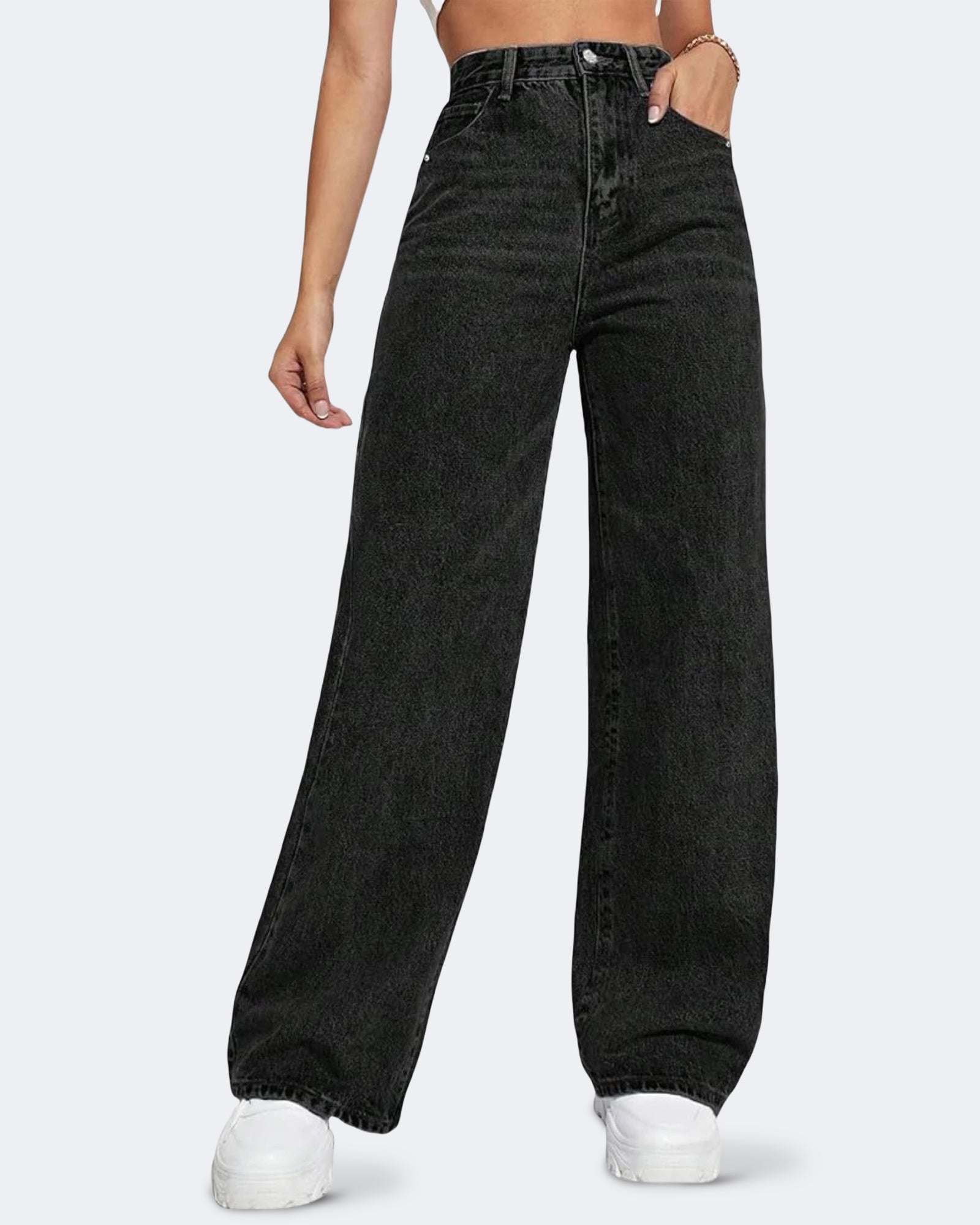 Flvsun-Wide Leg Jeans for Women Casual High Waist Baggy Jeans Denim Pants