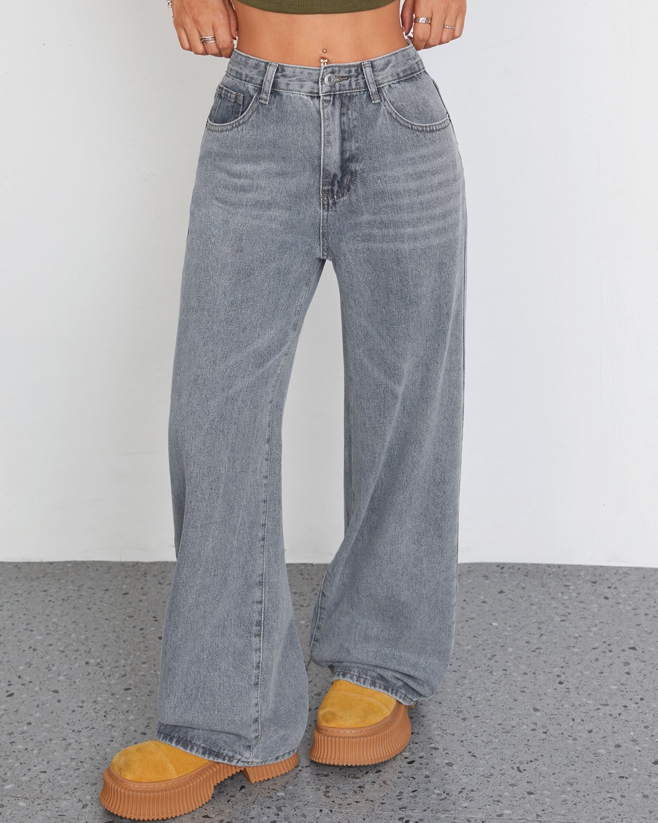 Flvsun-Wide Leg Jeans for Women Casual High Waist Baggy Jeans Denim Pants